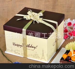 A蒼南縣龍港廠價(jià)銷售高級(jí)灰板紙印刷蛋糕盒 精致蛋糕包裝盒