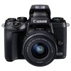 佳能（Canon）EOS M5 微單相機(jī)套機(jī) APS-C畫幅CMOS傳感器 約2420萬像素 3.2英寸液晶屏 全像素雙核對焦 專業(yè)電子取景器 無內(nèi)置存儲 含EF-M 15-45mm f/3.5-6.3 IS STM鏡頭 含相機(jī)包 一年保修 黑色